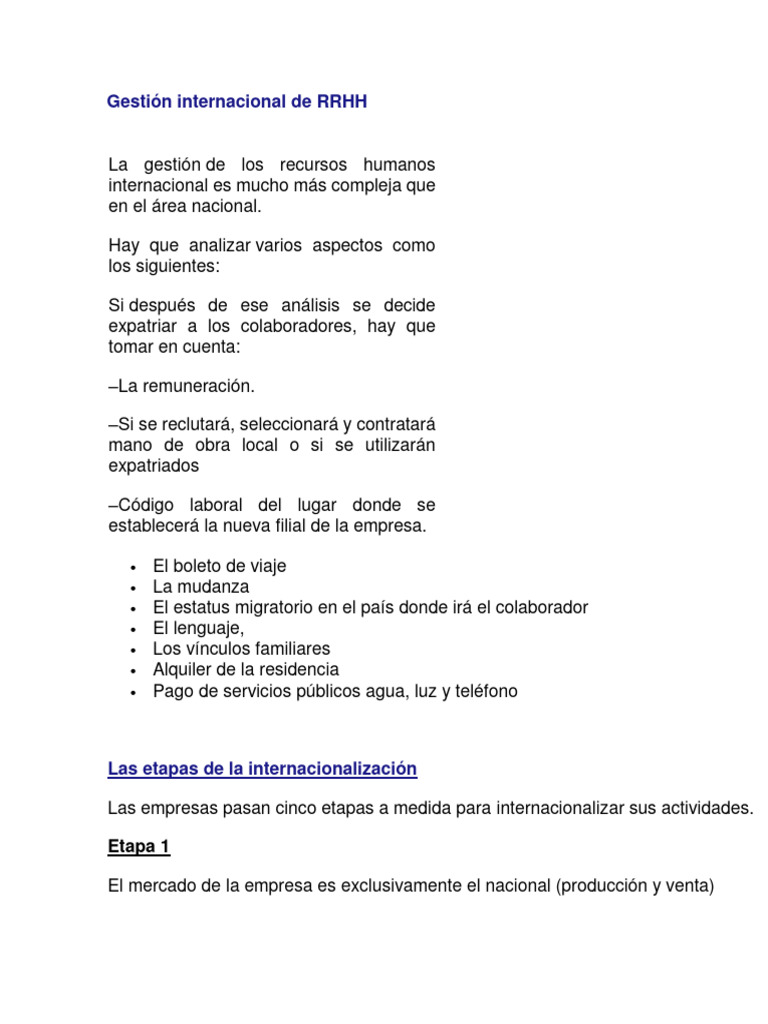 Gestión Internacional de RRHH | PDF | Business | Gestión de recursos ...