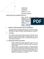 Caso N°01, Demando de Alimentos