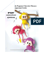 PDF Croche de Pequeno Chaveiro Macaco Receita de Amigurumi Gratis