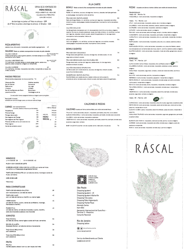 Cardápio de Pizzas Ráscal | PDF | Pesto | Creme (gastronomia)