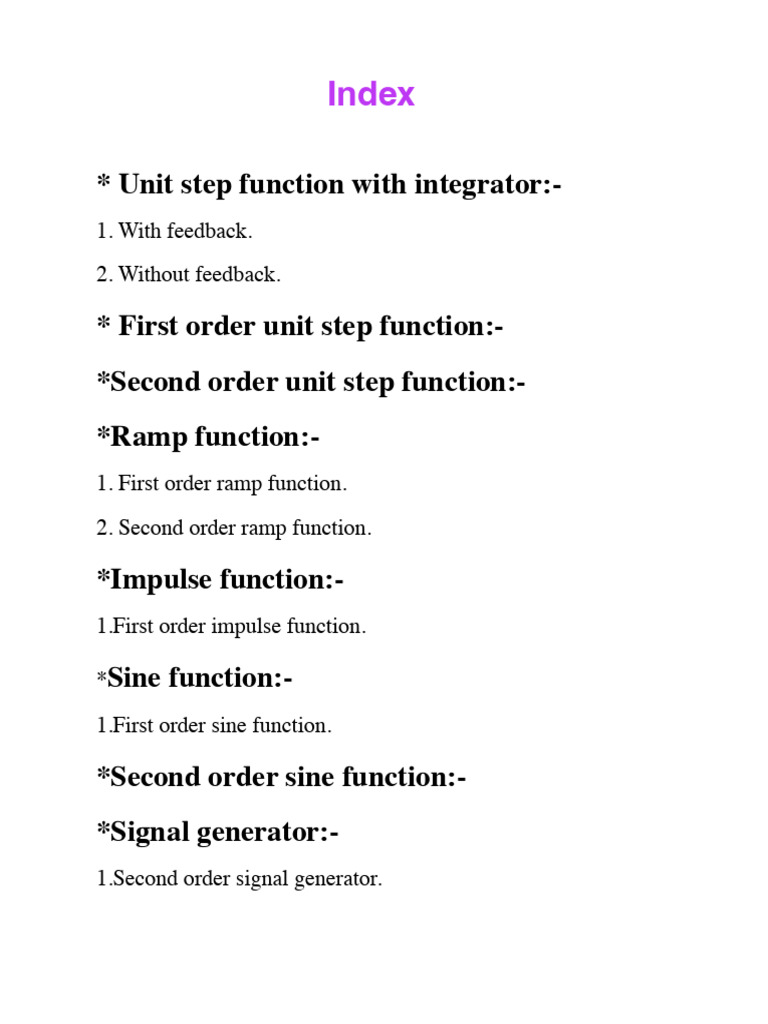 Signal Functions and Generators Overview | PDF