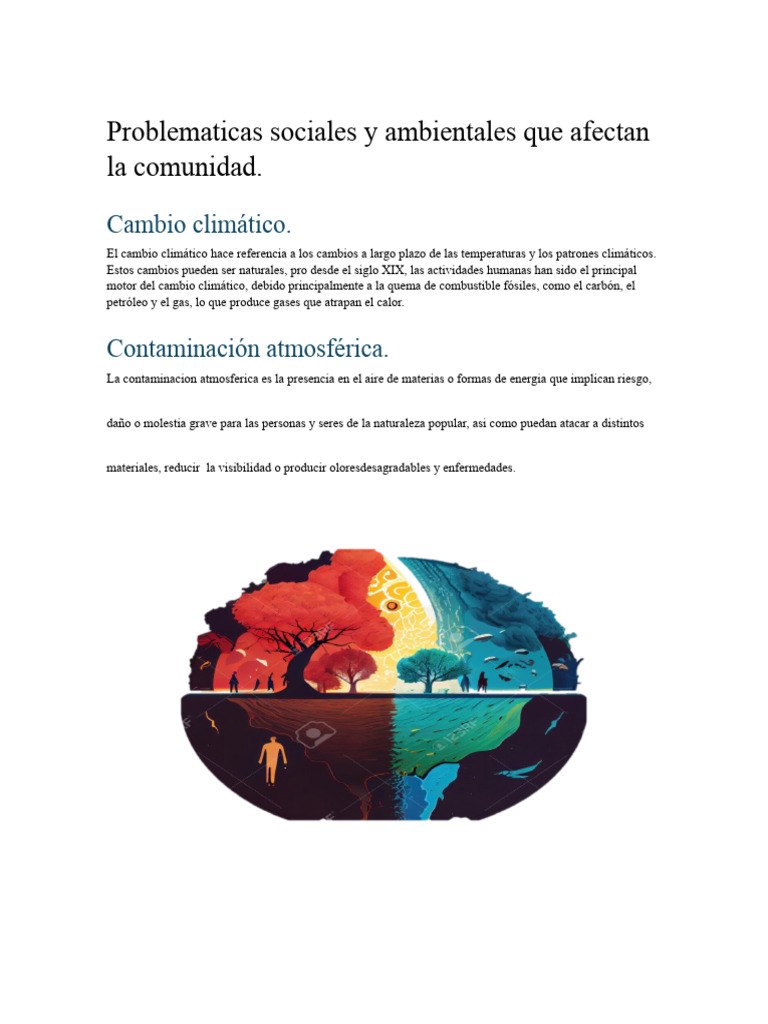 Problemas sociales y ambientales actuales | PDF