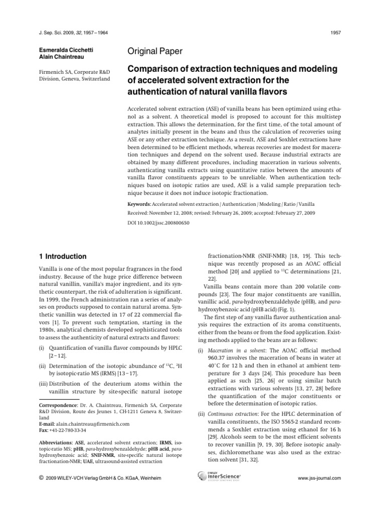 Comparison of Extraction Techniques and Modeling | PDF | Ethanol | Vanilla