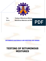 Testing of Bituminous Mixture