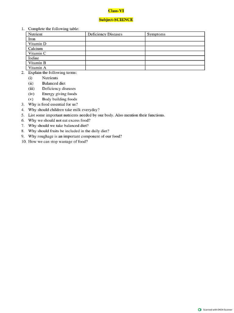 Science homework pdf