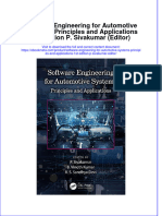 Ebook Software Engineering For Automotive Systems Principles and Applications 1St Edition P Sivakumar Editor Online PDF All Chapter