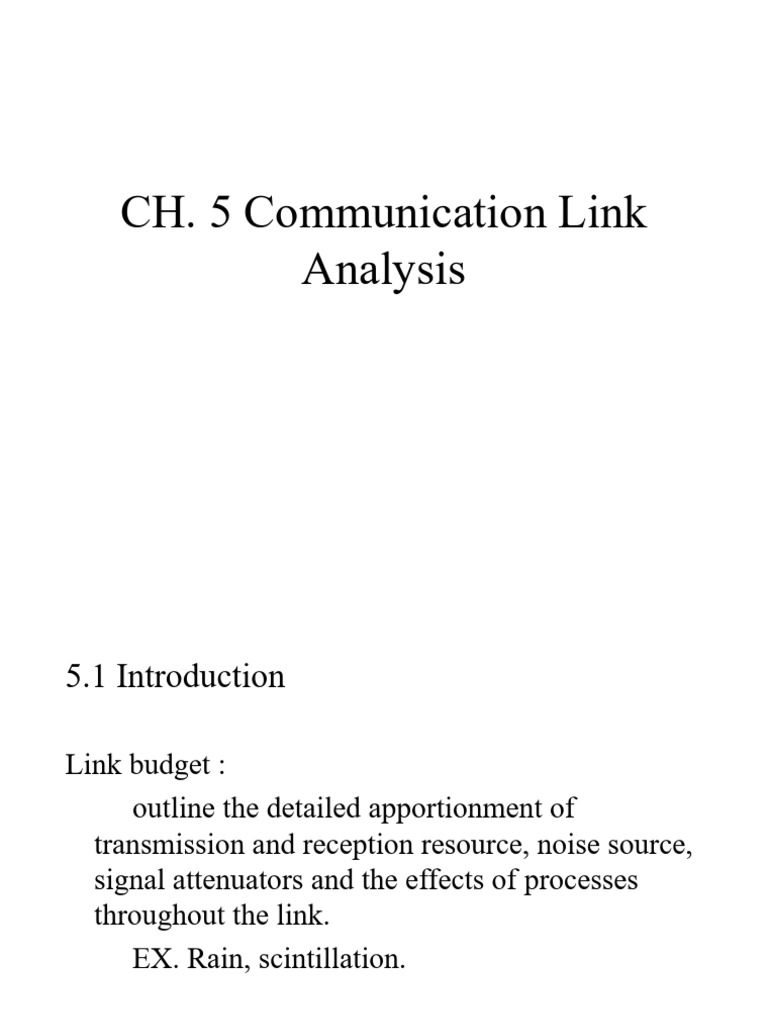 Ch 5 communication link analysis pdf antenna radio physical