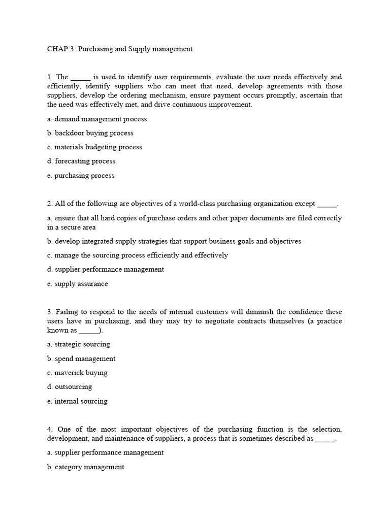 Purchasing and Supply Management Guide | PDF | Supply Chain | Procurement