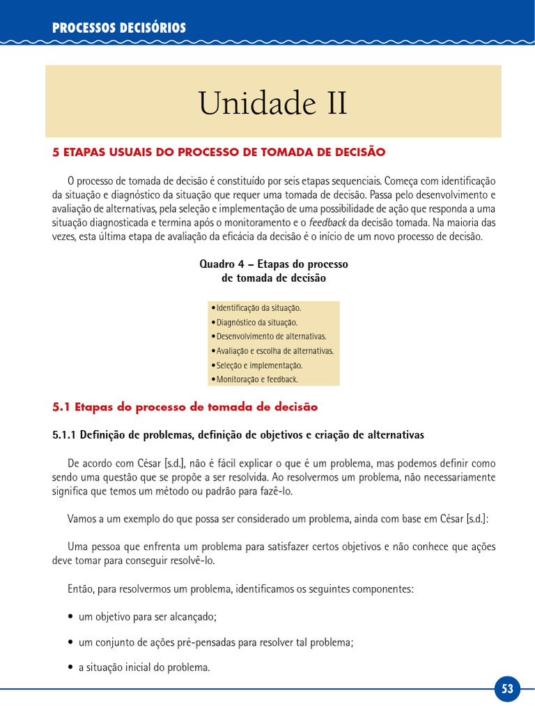 Etapas do Processo Decisório | PDF | Negócios