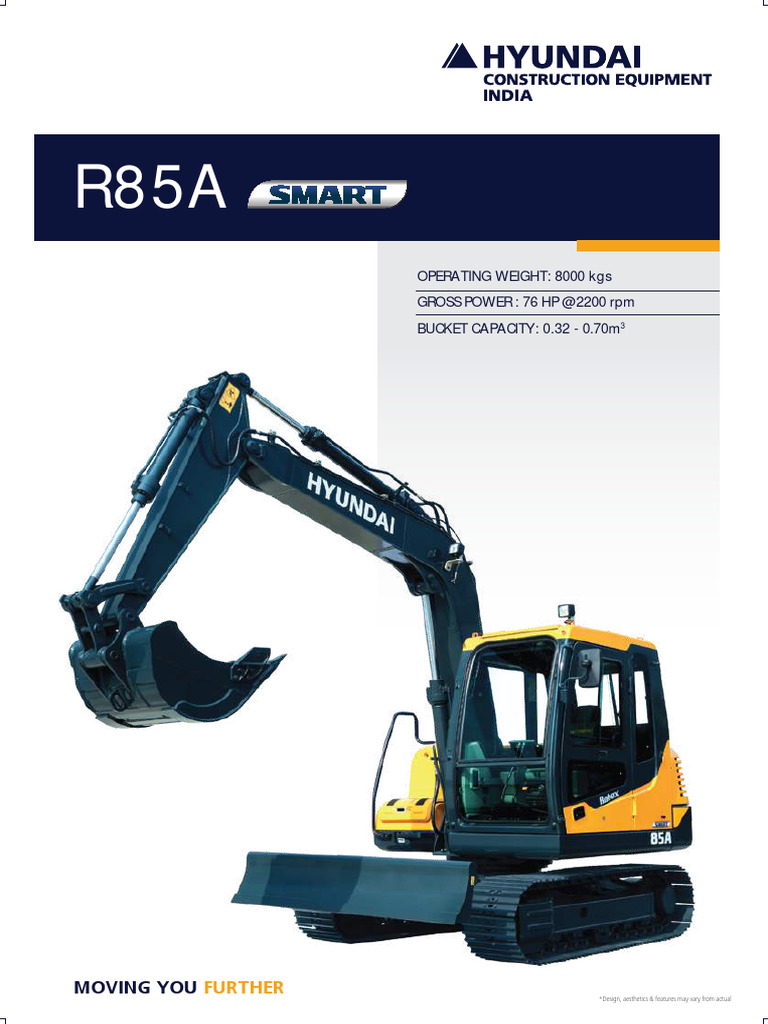 Hyundai R85A Excavator Features & Specs | PDF | Horsepower | Pump