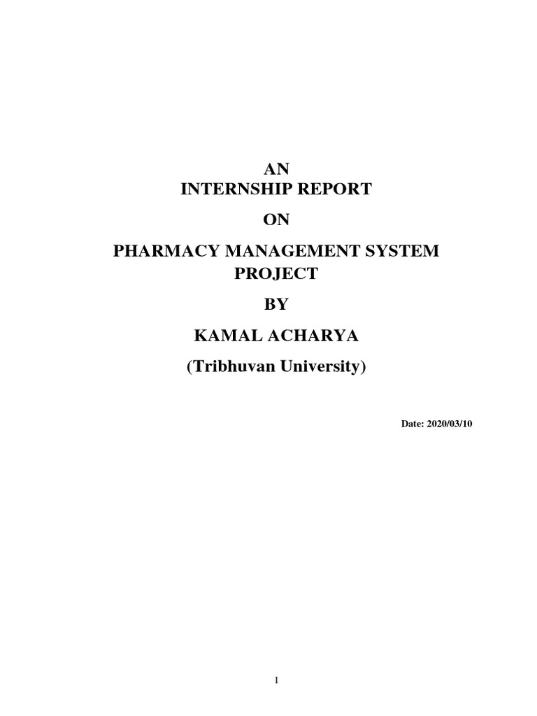 Pharmacy management system project report download free pdf