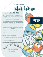 Cartel Póster Día del Libro Ilustrado Naranja y Amarillo