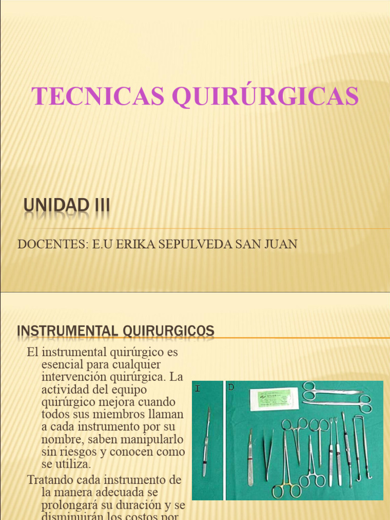 Unidad III Tec. Qcas | PDF | Cirugía | Cirujano