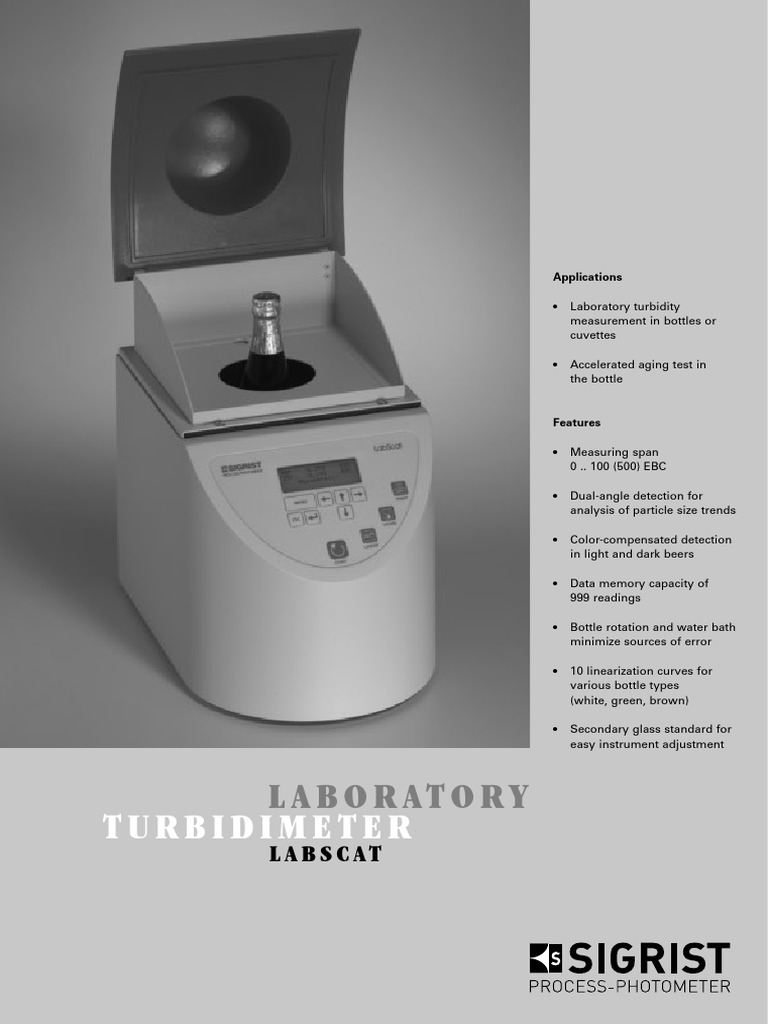 Laboratory Turbidimeter Features & Specs | PDF | Beer