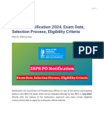 IBPS PO Notification 2024, Exam Date, Selection Process, Eligibility Criteria