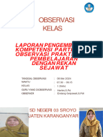 Laporan Pengembangan Kompetensi Partisipan Observasi Praktik Pembelajaran Dengan Rekan Sejawat