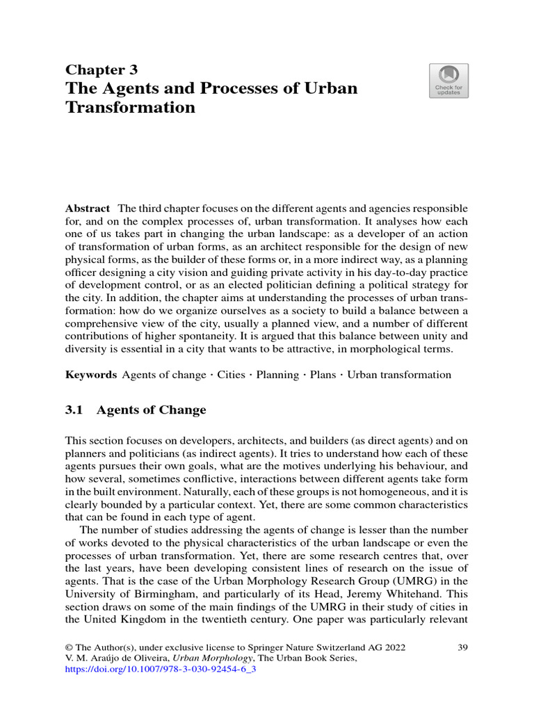 Agents of Urban Transformation | PDF | Architect | System