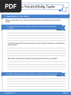 Science Fiction World Building Template, ridethepen.com
