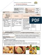 SESION LEEMOS UNA Descripcion Sobre Alimentos de Kaliwarma