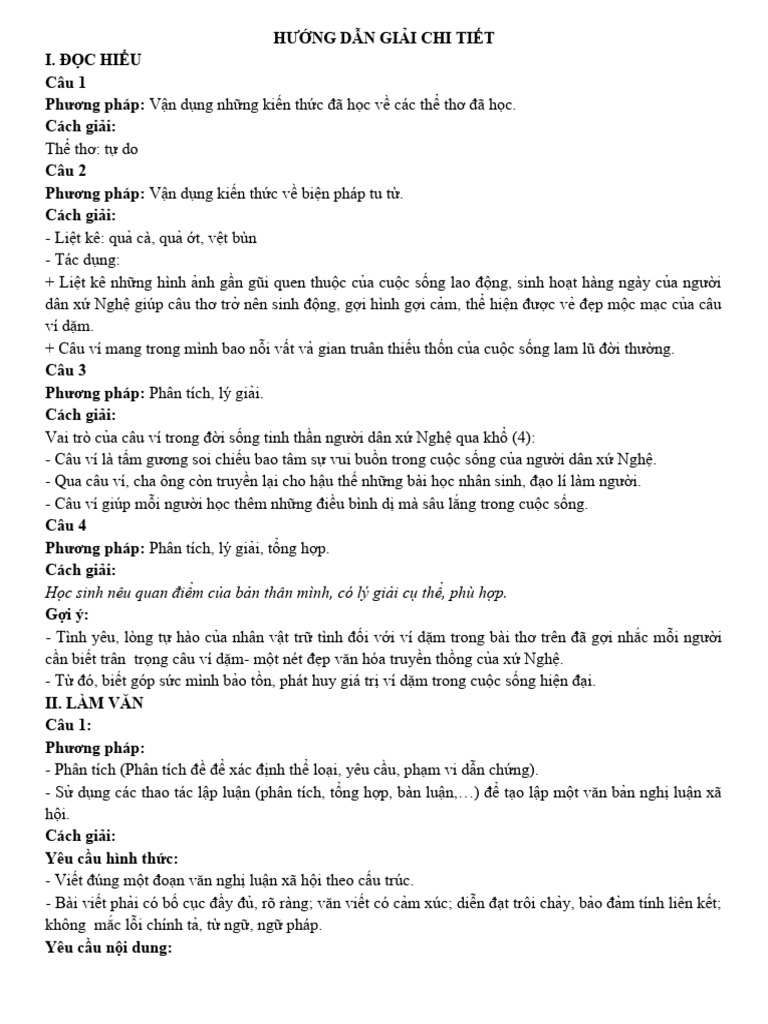 HƯỚNG DẪN GIẢI CHI TIẾT | PDF