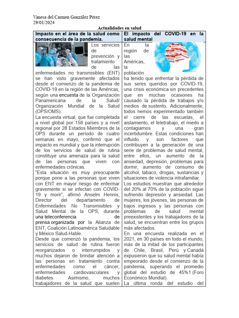 Impacto del COVID-19 en la Salud Mental | PDF | Las enfermedades no ...