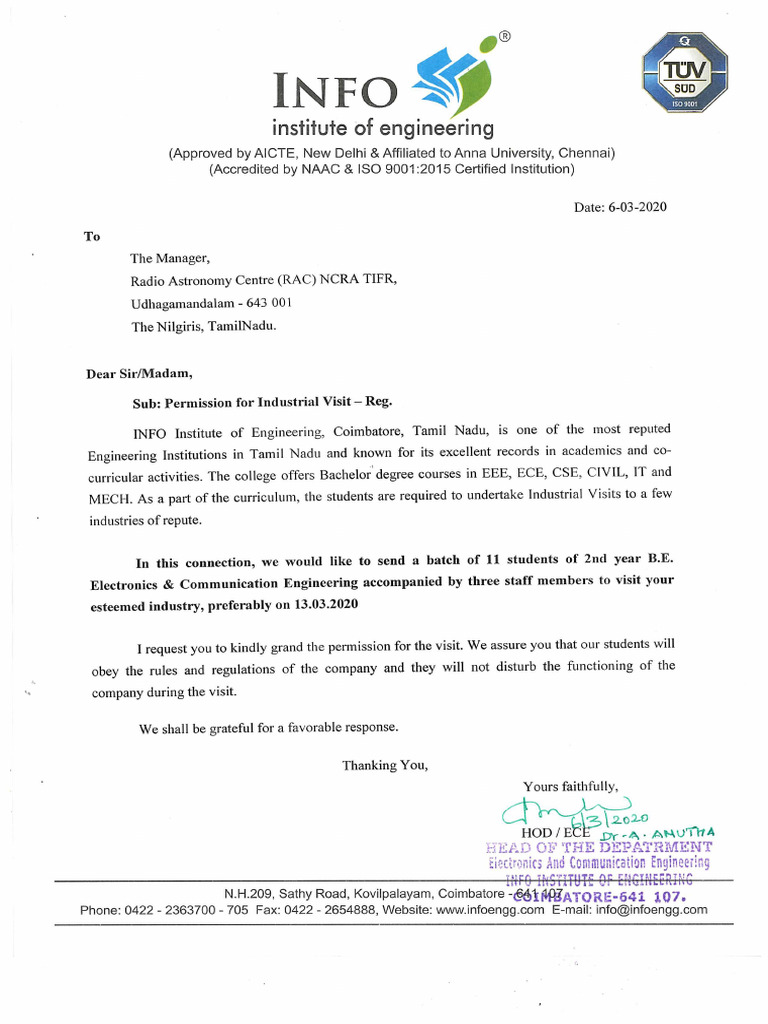 Industrial Visit Pdf