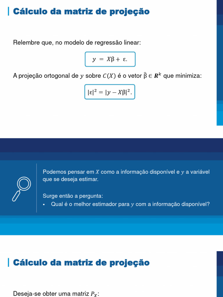 Videoaula - 23 - Calculo Da Matriz de Projecao | PDF | Analise ...