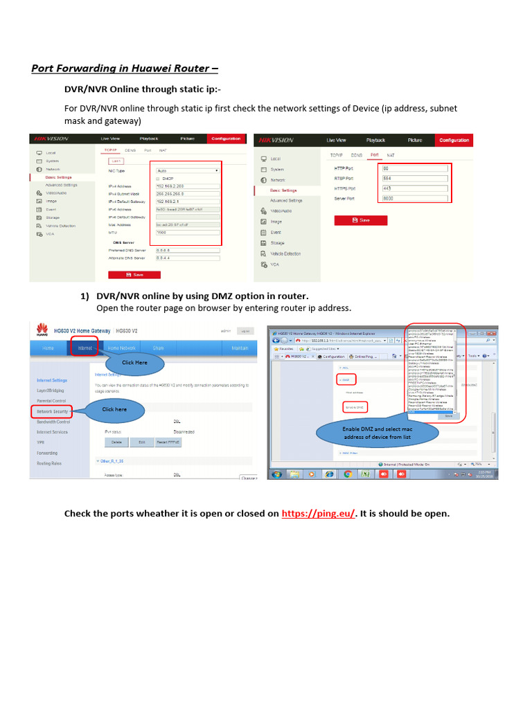 Port Forwarding Guide for Huawei Routers | PDF | Business | Computers