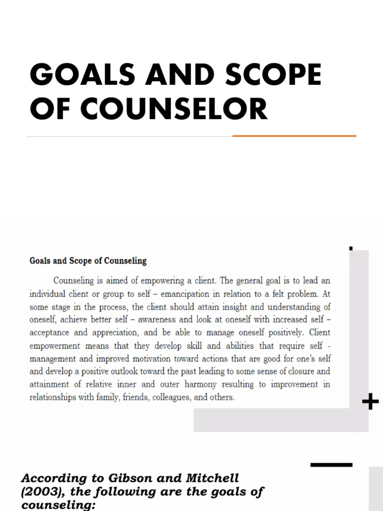 Goal and Scope of Counselor | PDF