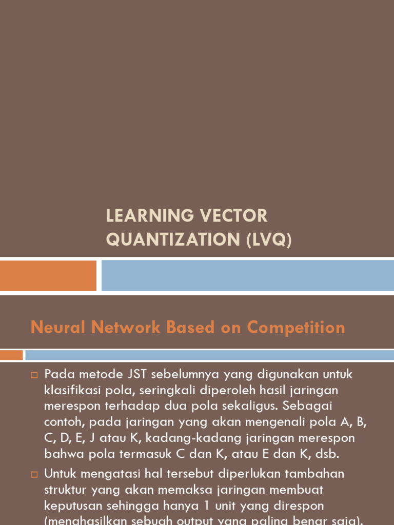 Metode Learning Vector Quantization | PDF | Metode & Bahan Ajar