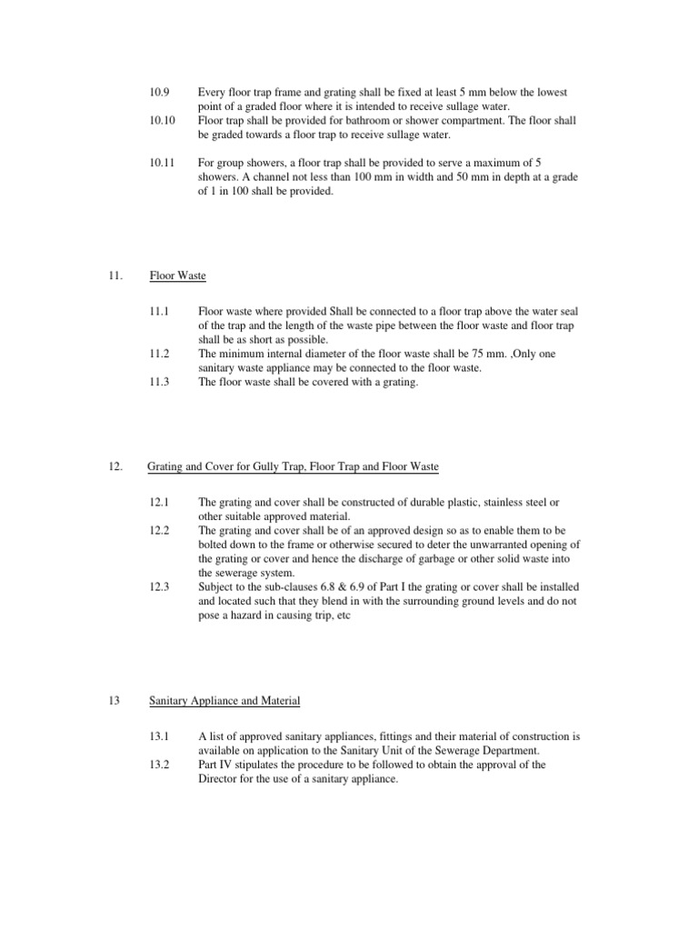 Code of Practice On Sanitary Plumbing and Drainage System 29 42 | PDF ...