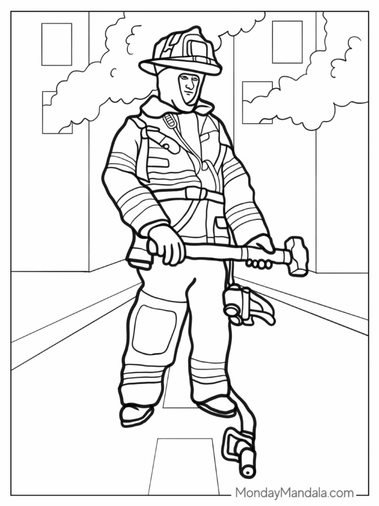 Firefighter in Full Uniform Battling Fire | PDF