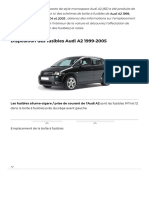 Schéma de Fusibles Et Relais Pour Audi A2 (8Z 1999-2005) - Schémas de Boîtes À Fusibles