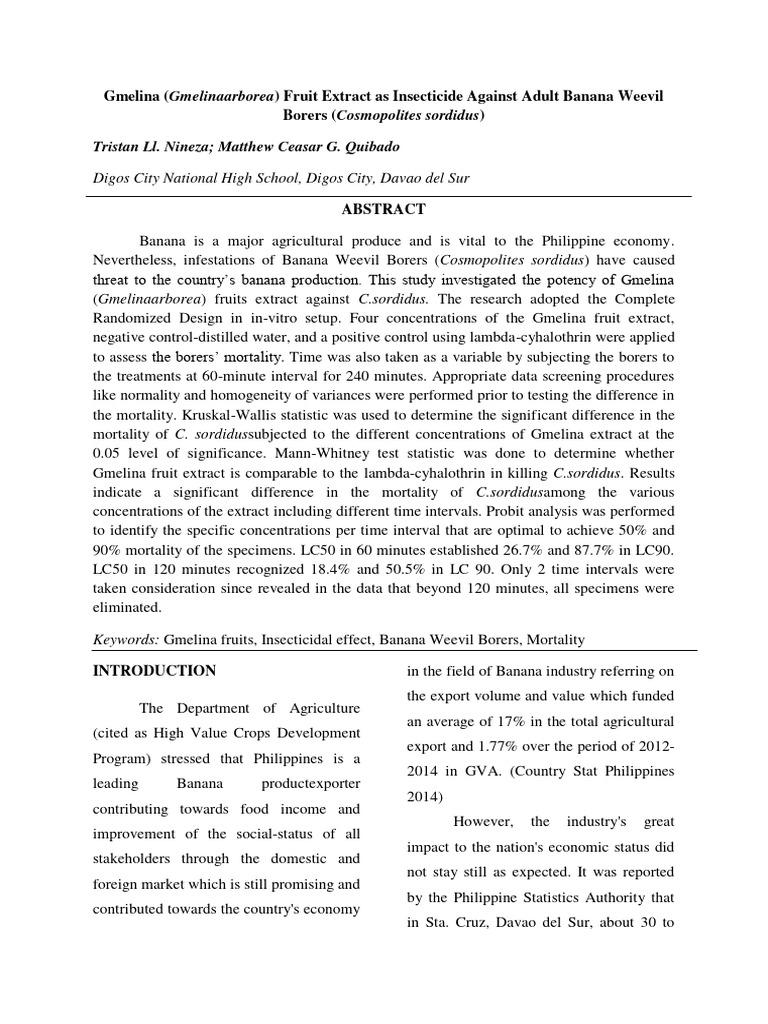 GmelinaGmelinaarboreaFruitExtractasInsecticideAgainstAdult