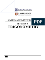 4 Revision Paper - Trigonometry CIE Math IGCSE Extended 0850