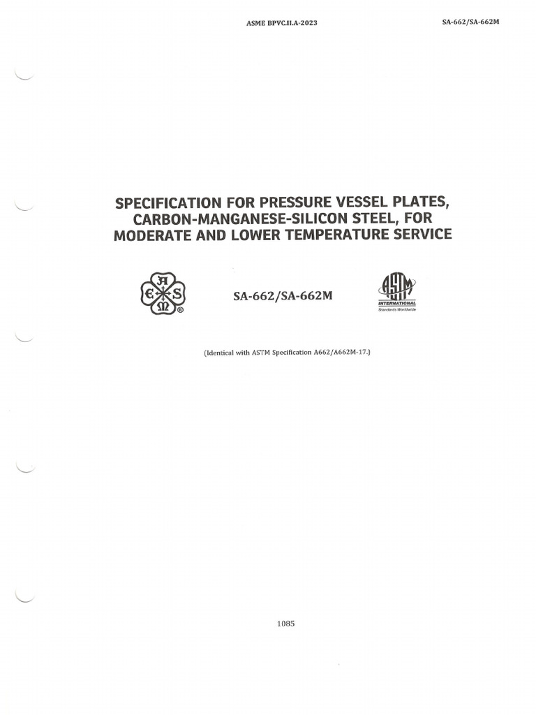 Asme BPVC - Ii.a-2023-Sa-662 | PDF
