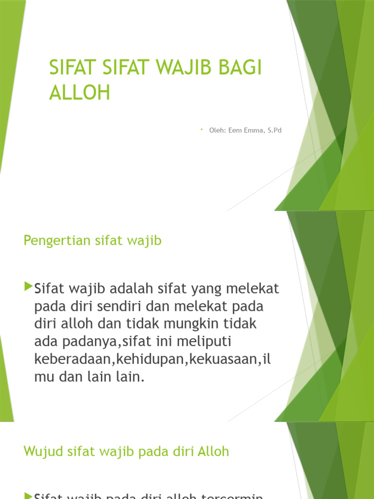 Sifat Wajib Allah: Pengertian dan Jenisnya | PDF | Agama & Spiritualitas