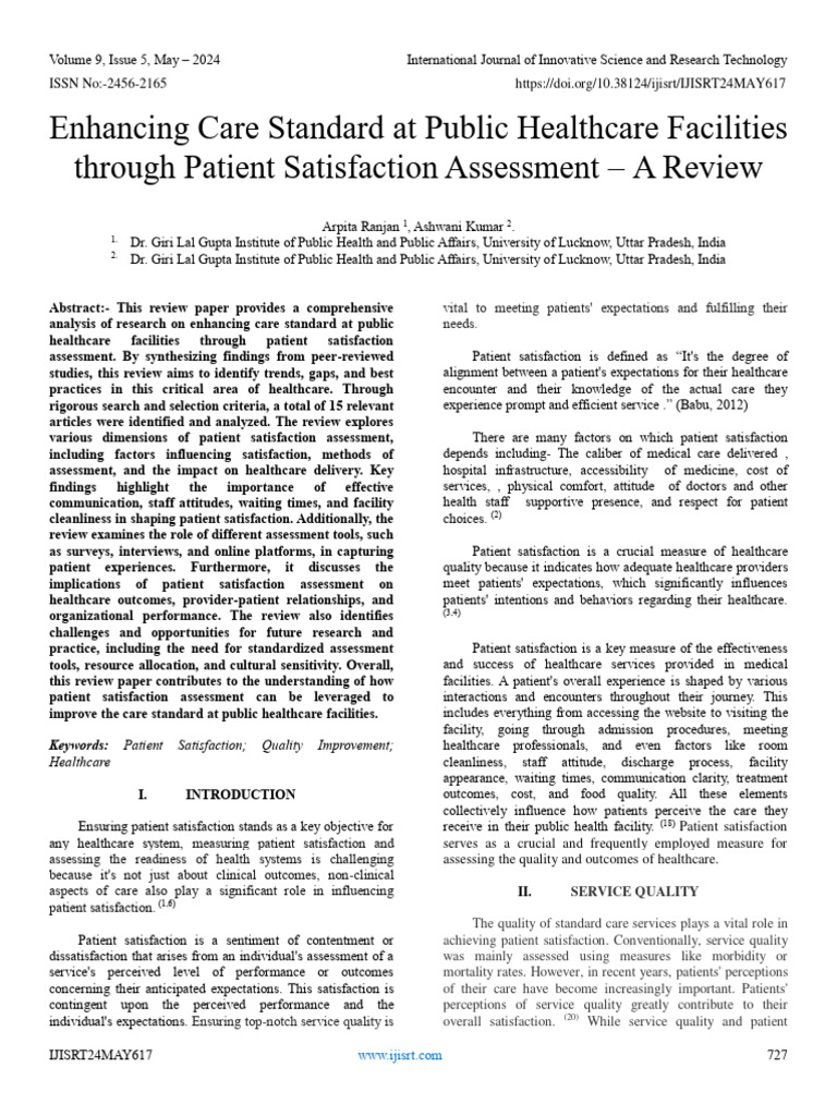 Enhancing Patient Satisfaction in Healthcare | PDF | Health Care | Patient