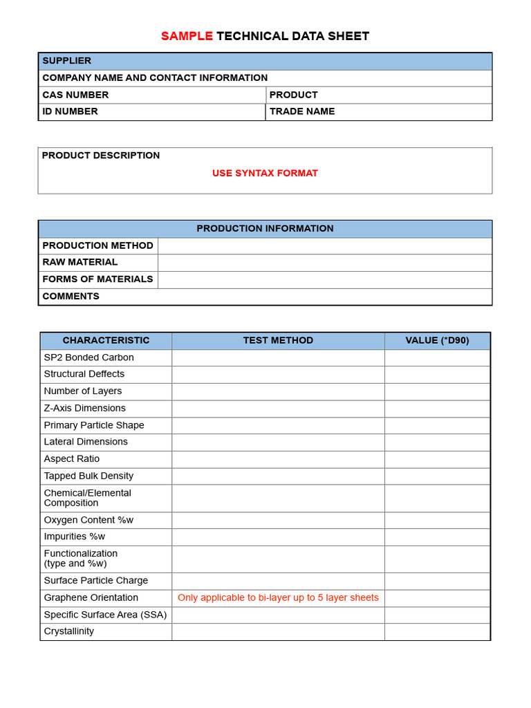 TDS Template | PDF | Graphene | Materials