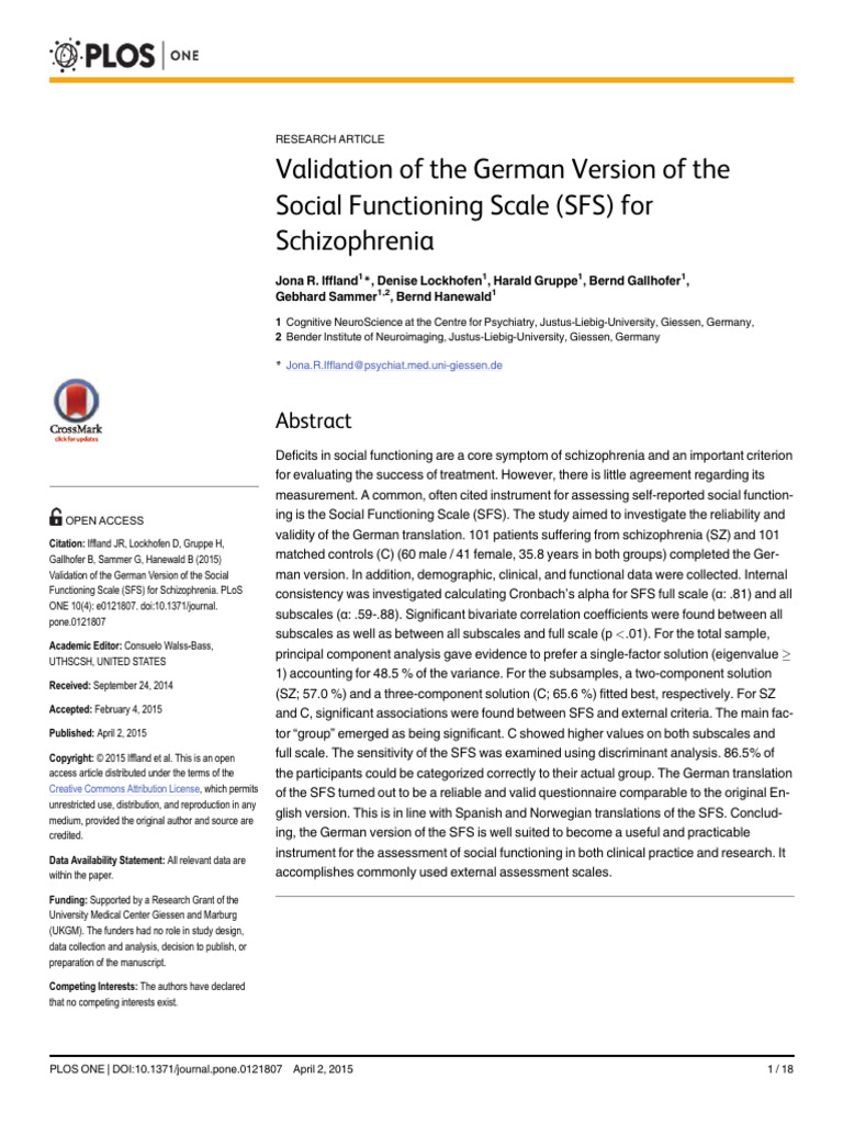 SFS en EEUU | PDF | Schizophrenia | Psychology