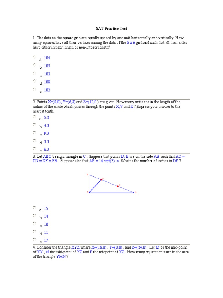 Sat Practice Test Triangle Circle