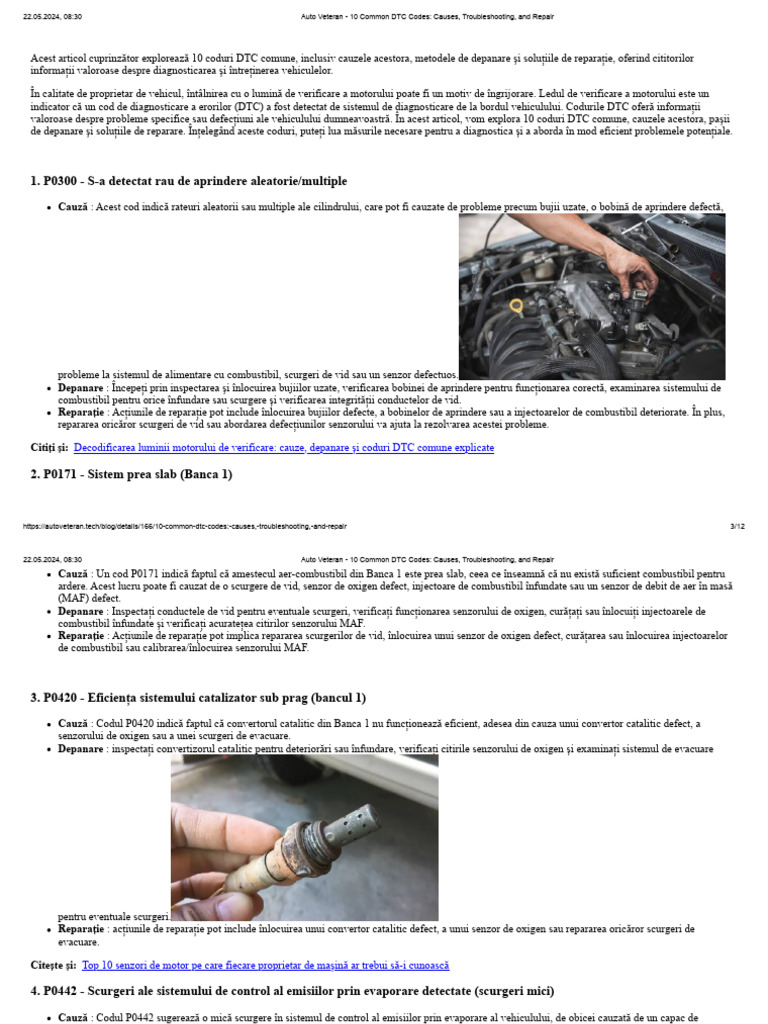 Auto Veteran - 10 Common DTC Codes - Causes, Troubleshooting, and ...