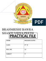 Brahmrishi Bawra Shanti Vidya Peeth: Practical File