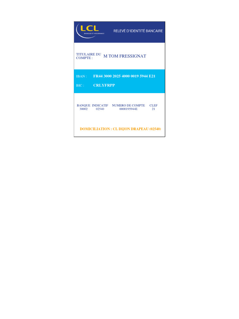 Rib 30002 0000195944e21 | PDF | Finance et gestion monétaire