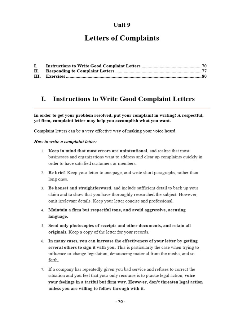 C9 - Letters of Complaints | PDF