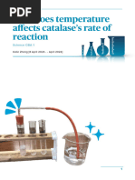Temperature's Effect on Catalase Activity | PDF | Enzyme | Catalase