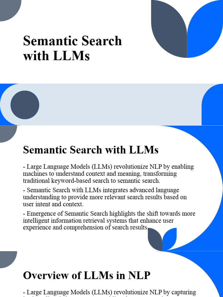 Semantic Search With LLMs | PDF | Information Retrieval | Search Engine ...