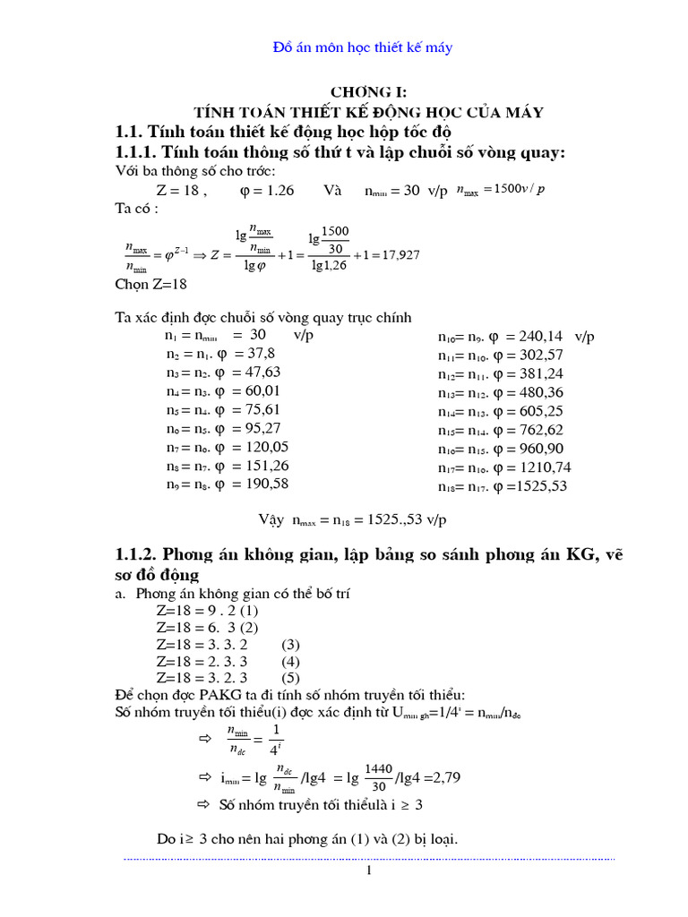 Tinh Toan Thiet Ke Dong Hoc Cua May Hop Toc Do | PDF