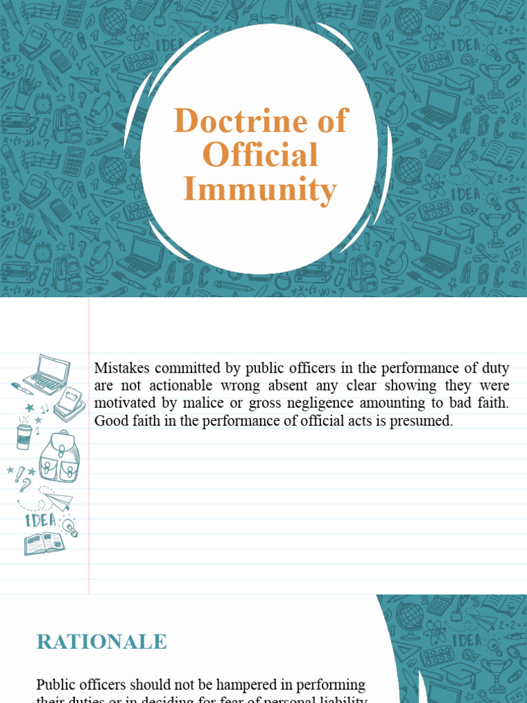 Understanding Official Immunity Doctrine | PDF