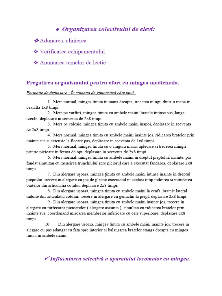 Exercitii Cu Mingea Medicinala | PDF